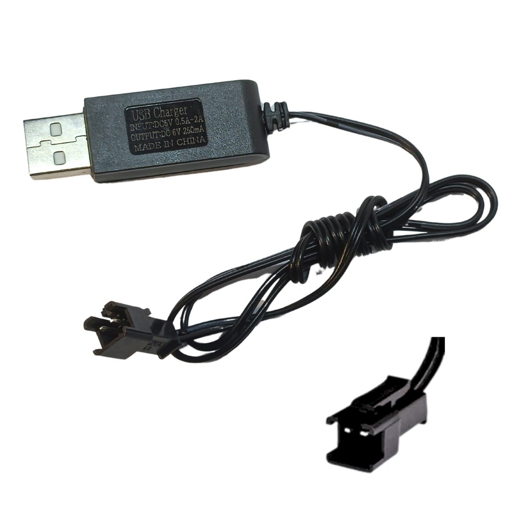 Carregador USB (6v)1s com Conector SM 2 Pinos – Compatível com Arminhas de Gel, Drones e Carrinhos RC/48 em Oferta na Shopee
