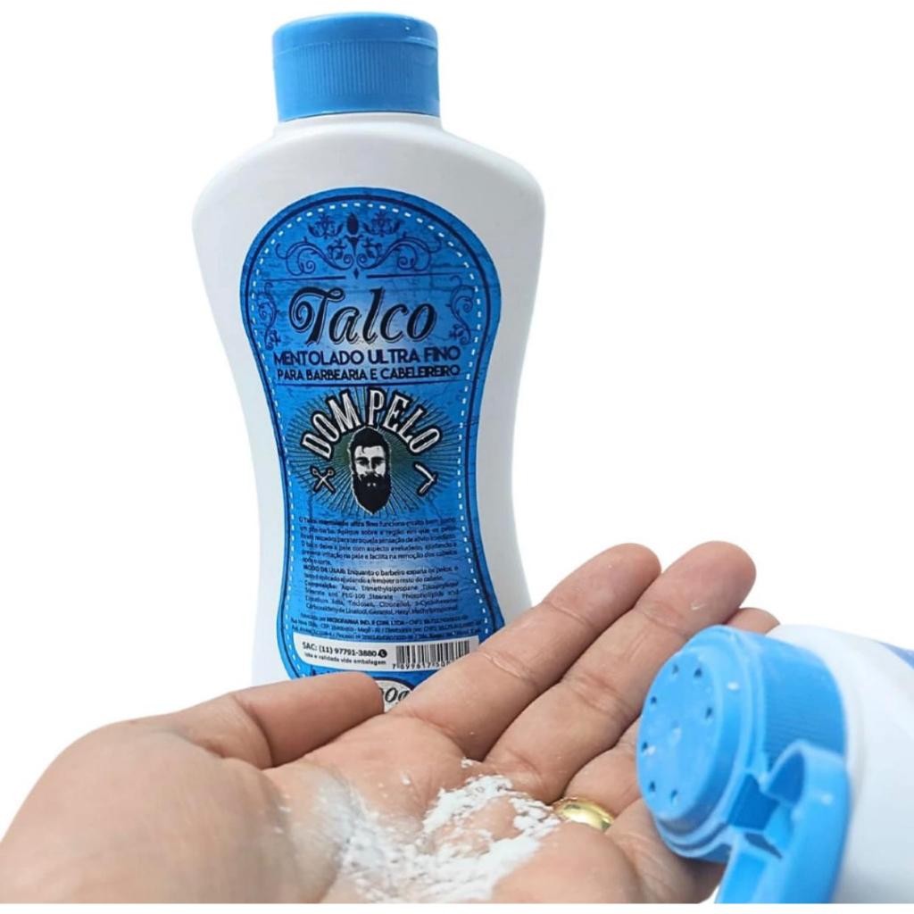 Talco Mentolado Dom Pelo 200g Barbeiro Profissional Refinado