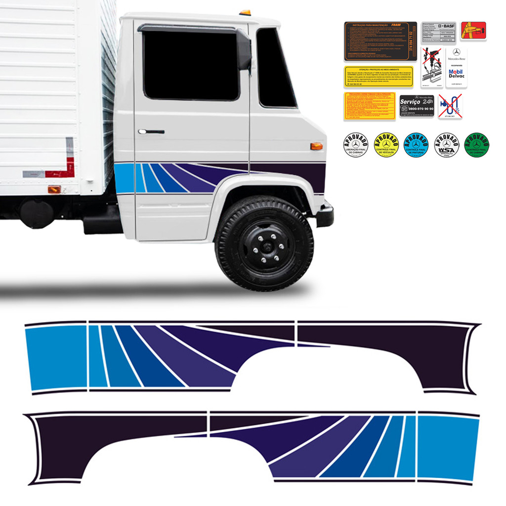 Faixa Mb 608 Mercedes Benz Adesivo Lateral Modelo Original em Oferta na Shopee