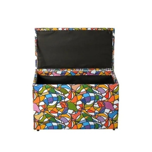 Puff Bau Retangular Organizador De Objetos Pop Art/Romero Brito