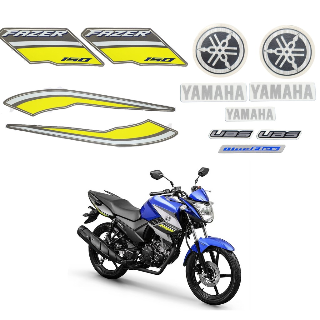 Kit Gráfico Adesivo Completo Ys Fazer 150 Sed Azul 2020 2021
