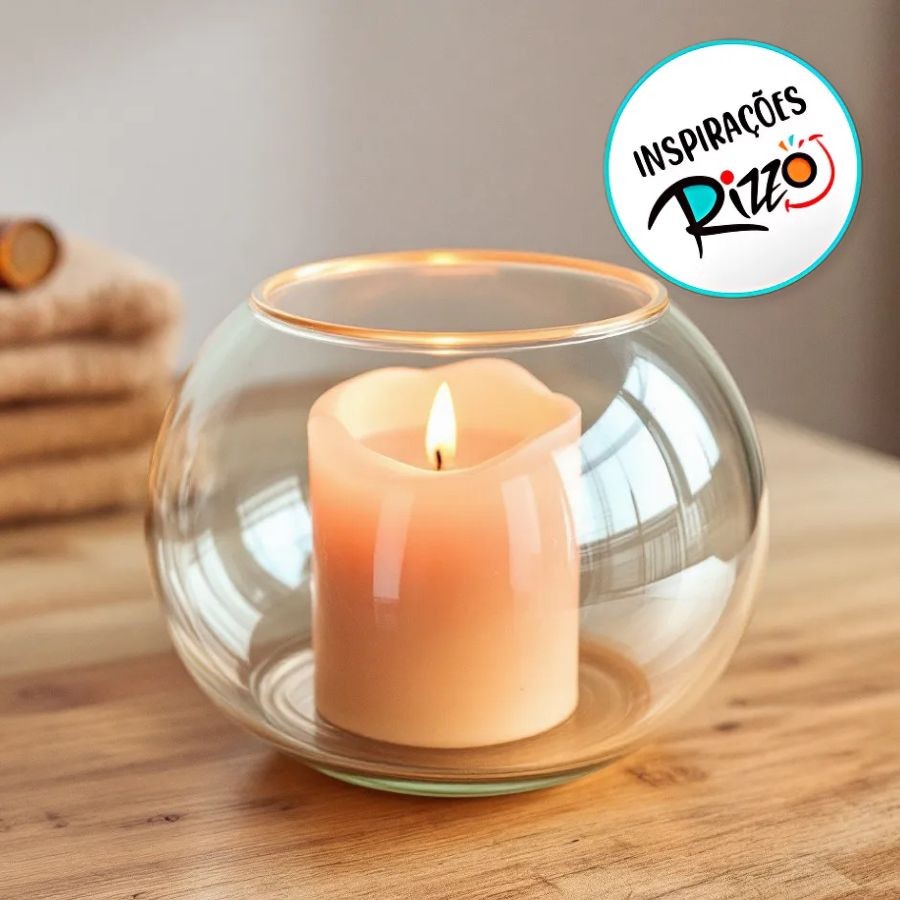 Mini Pote De Vidro Redondo - 5,2x6,5cm - 100ml - 1 unidade - Rizzo - Home & Living