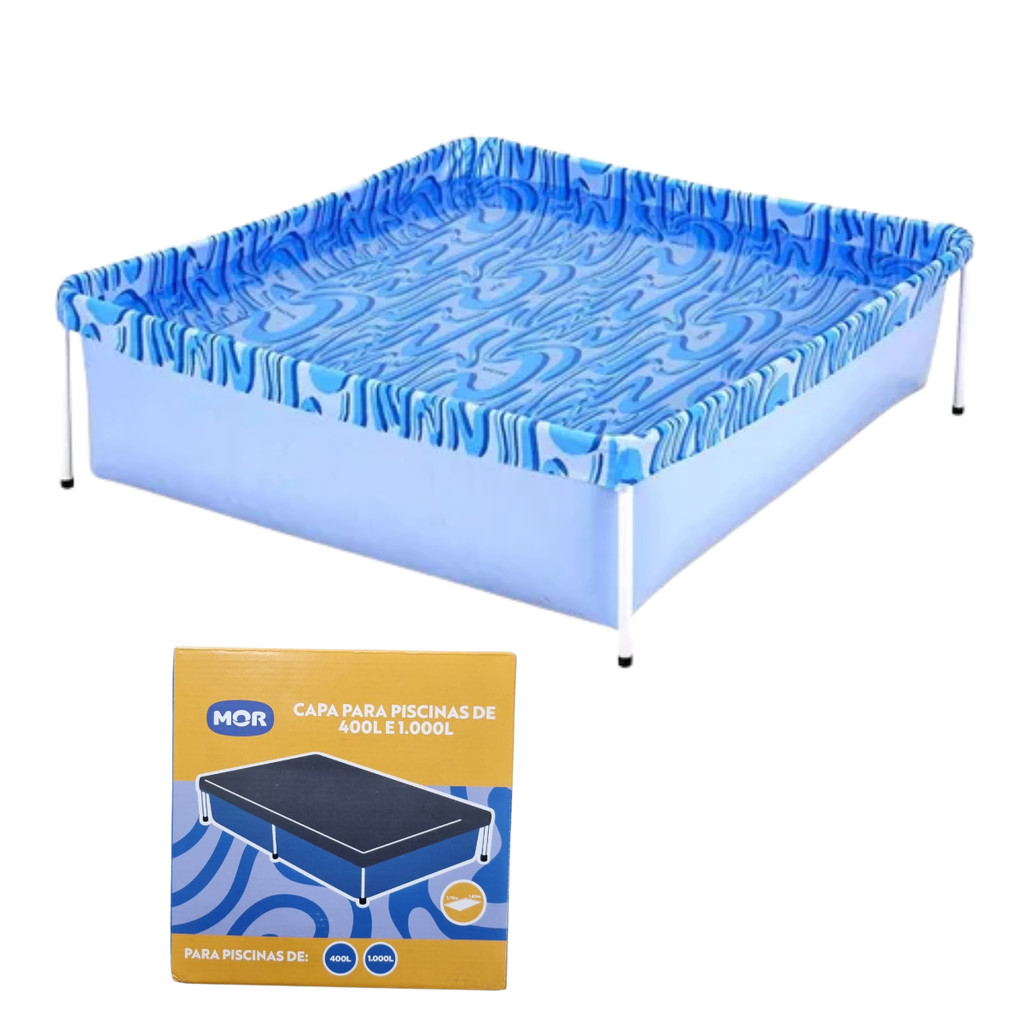 Kit Piscina Infantil Mor Estrutural 400 Litros + Capa de Proteçao Mor em Oferta na Shopee