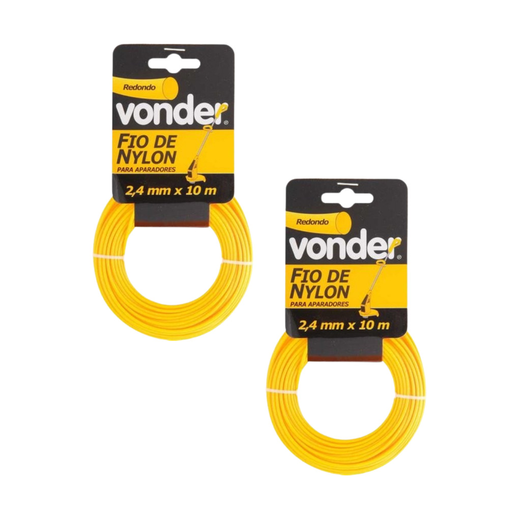 KIT 2 UNIDADES - VONDER FIO DE NYLON P/CORTADOR GRAMA  10MTS 2,4MM