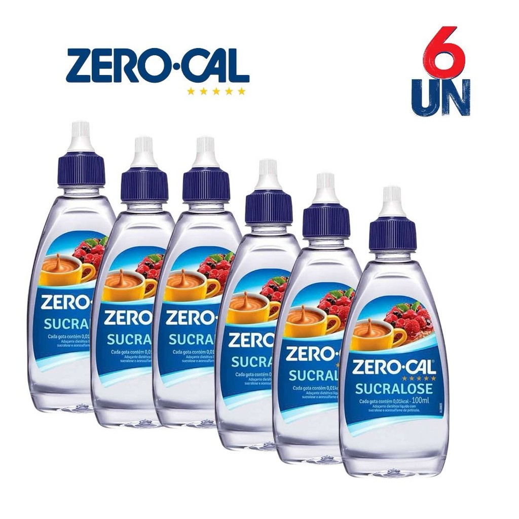 Kit 6 Adoçante Líquido Zero Cal Sucralose