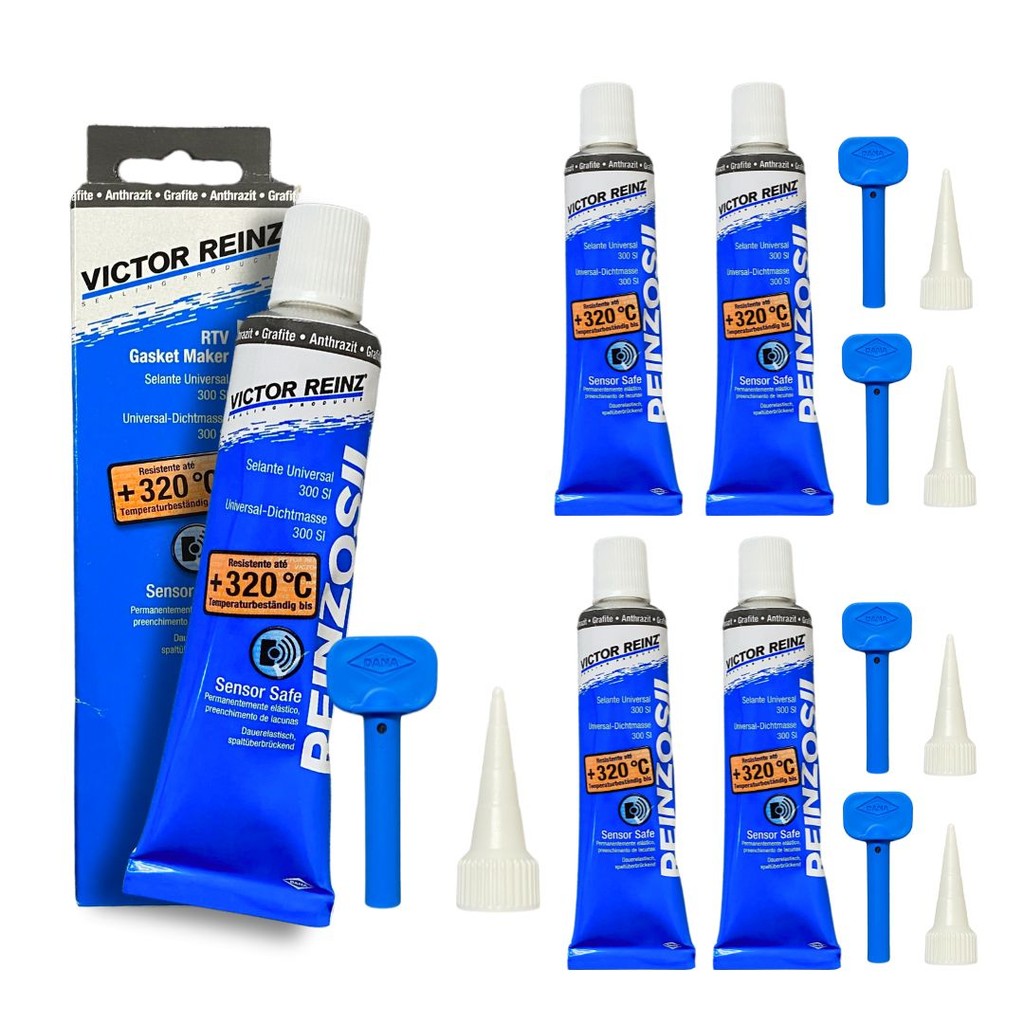 Kit 5 Cola Selante Silicone Renzosil Para Selante Tampa Válvula Junta Carter Óleo Coletor Admissão