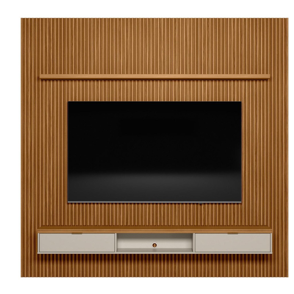 Painel Modular Ripado 2,60m com Nicho e Prateleira Linea Brasil em Oferta na Shopee