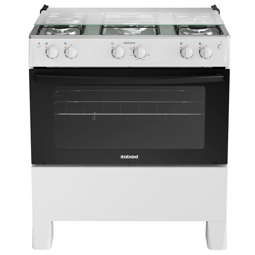 Fogão Itatiaia 5 Bocas Star New com Mesa em Inox e Acendimento Automático Bivolt - Branco - Home Appliances