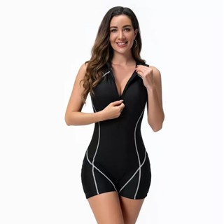 Maio Macaquinho Ziper Feminino Para Natação Hidroginastica Com Bojo em Oferta na Shopee