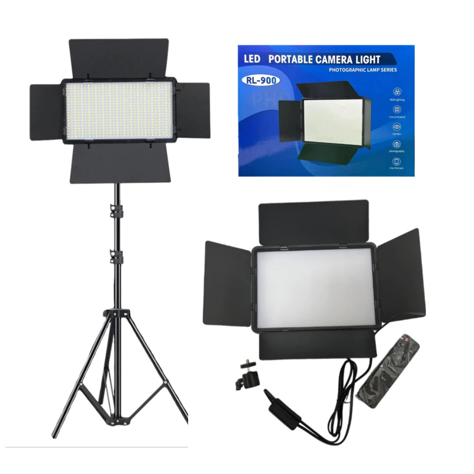 Luz LED Portátil para Câmera RL-900 com Tripé 2m- Perfeita para Lives, Fotografia e Estúdio! em Oferta na Shopee