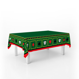 Toalha de Mesa Retangular 6 Lugares Jogos Baralho Poker Oxford 220x140cm