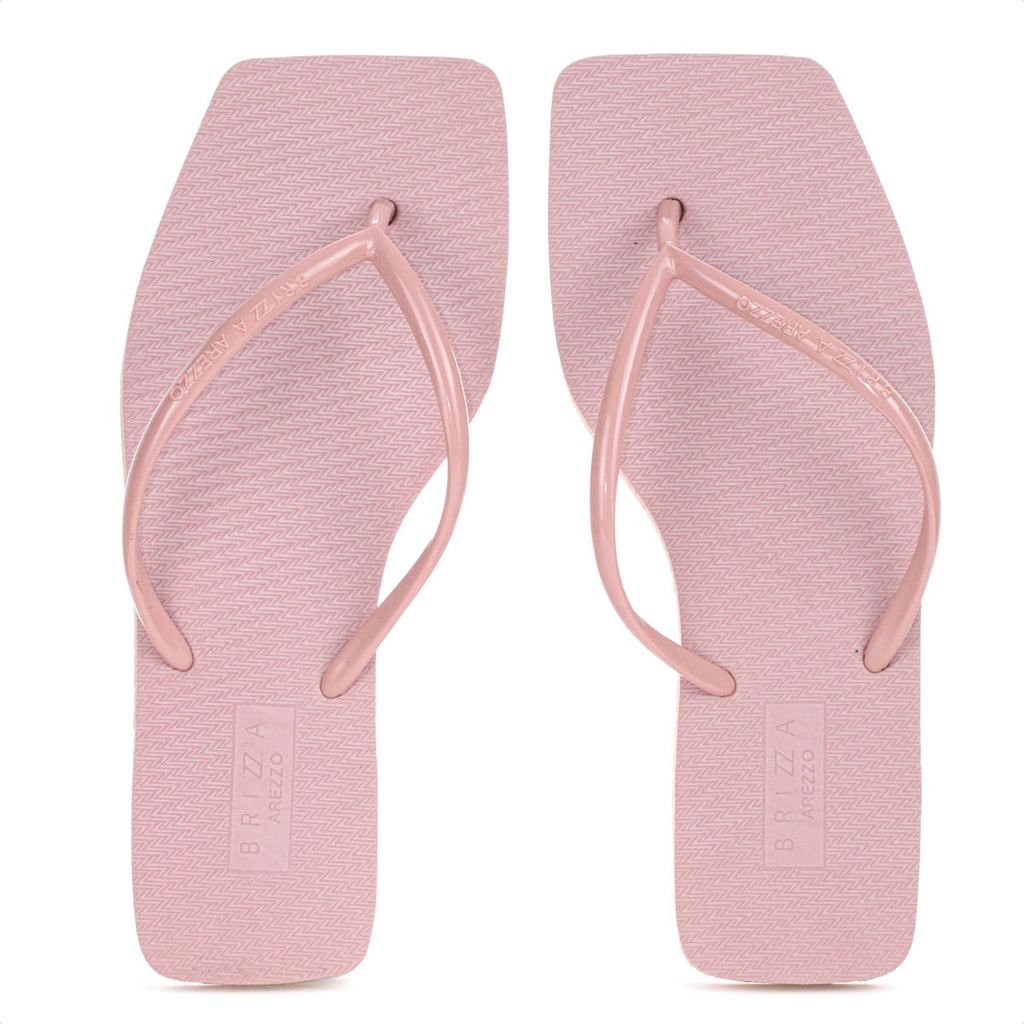 Chinelo Brizza Arezzo Bico Quadrado Tira Slim Rose - Feminino em Oferta na Shopee