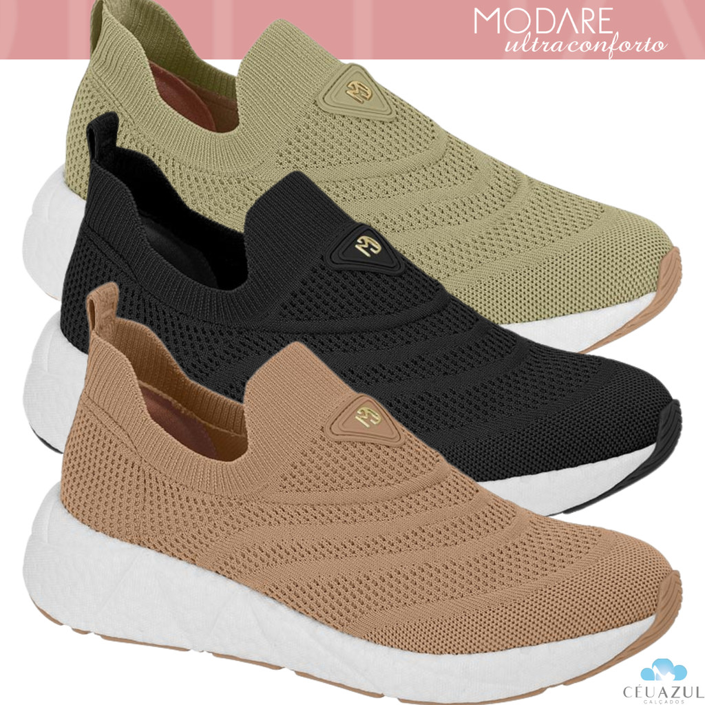 Tênis Slip On Feminino Adana Modare Ultraconforto Trabalho Estilo Calce Fácil em Oferta na Shopee