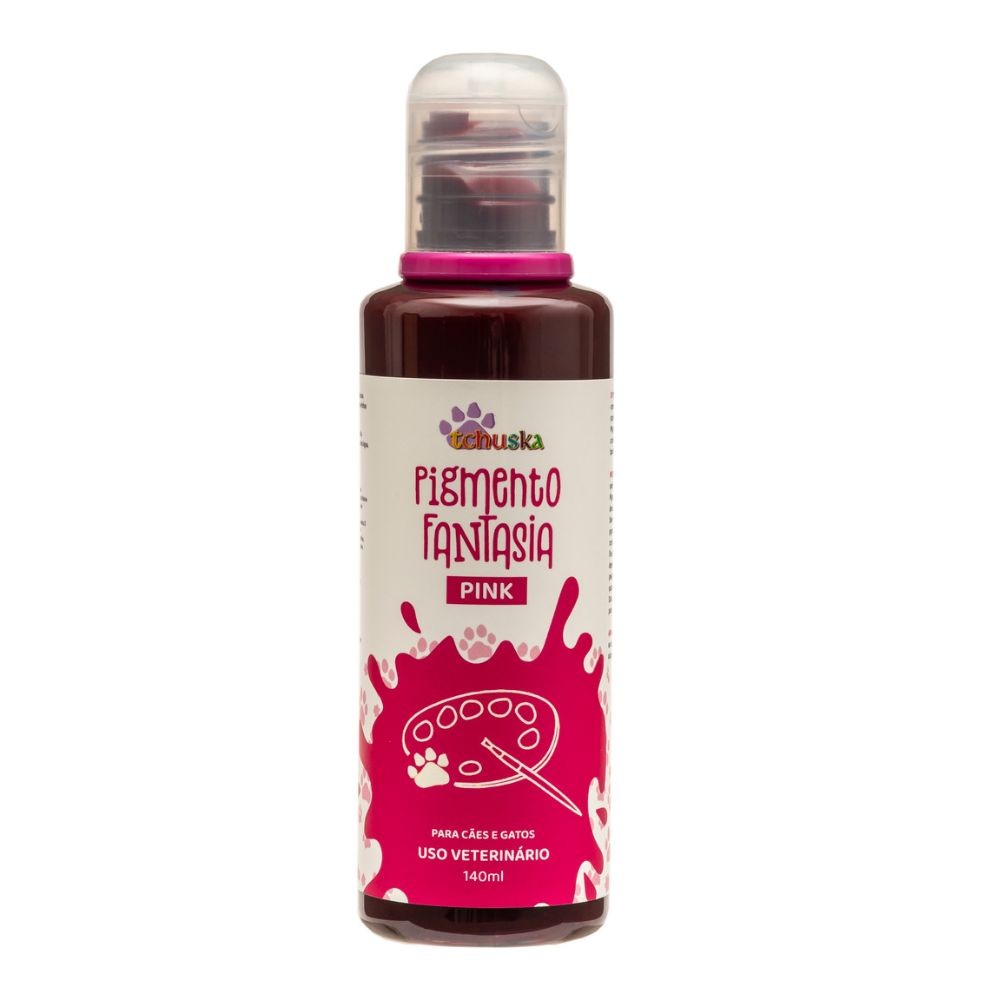 Pigmento Fantasia Rosa Pink Tchuska Coloração Estetica Pet Alta Fixação Cachorro Gato 140mL