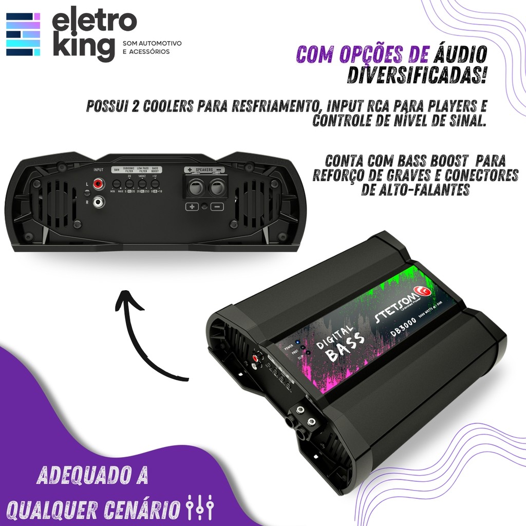Modulo Amplificador Db3000 Digital Stetsom 1 Ohm 1 Canal — imagem 2 de 2