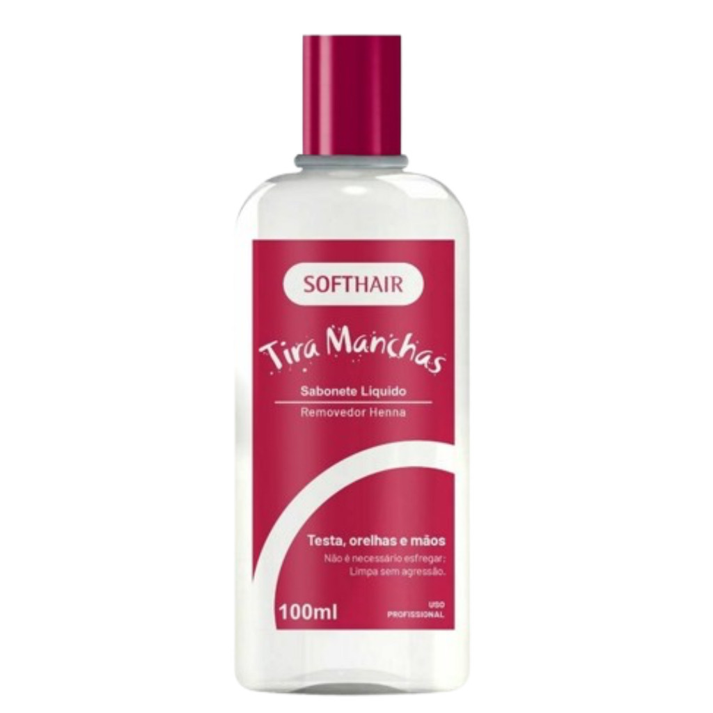 Tira Manchas Soft Hair 100ml Remove Tinta e Henna Sabonete Liquido em Oferta na Shopee