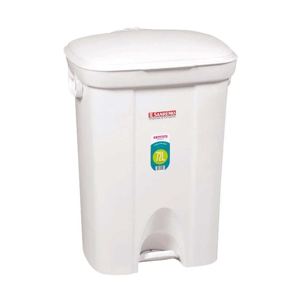 Lixeira Plástica com Pedal Branca 72L Casablanca Sanremo em Oferta na Shopee
