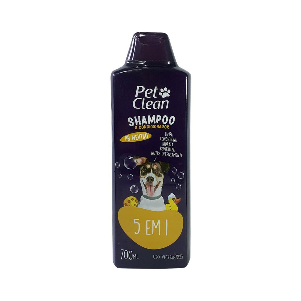 Shampoo 5 em 1 para Cães e Gatos 700ml Ph Neutro - Pet Clean em Oferta na Shopee