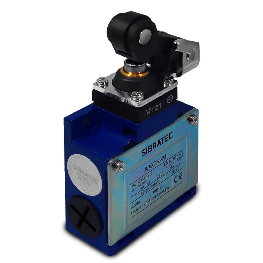CHAVE FIM DE CURSO AXCK-M121 COM 1NA+1NF ALAVANCA E ROLDANA