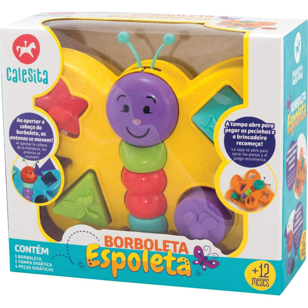 Brinquedo Educativo Borboleta Espoleta com Blocos Cor Sortida - TATETI