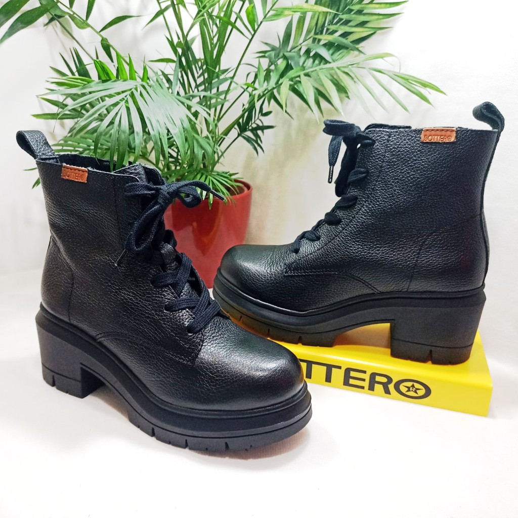 Linda Bota Bottero Coturno Em Couro