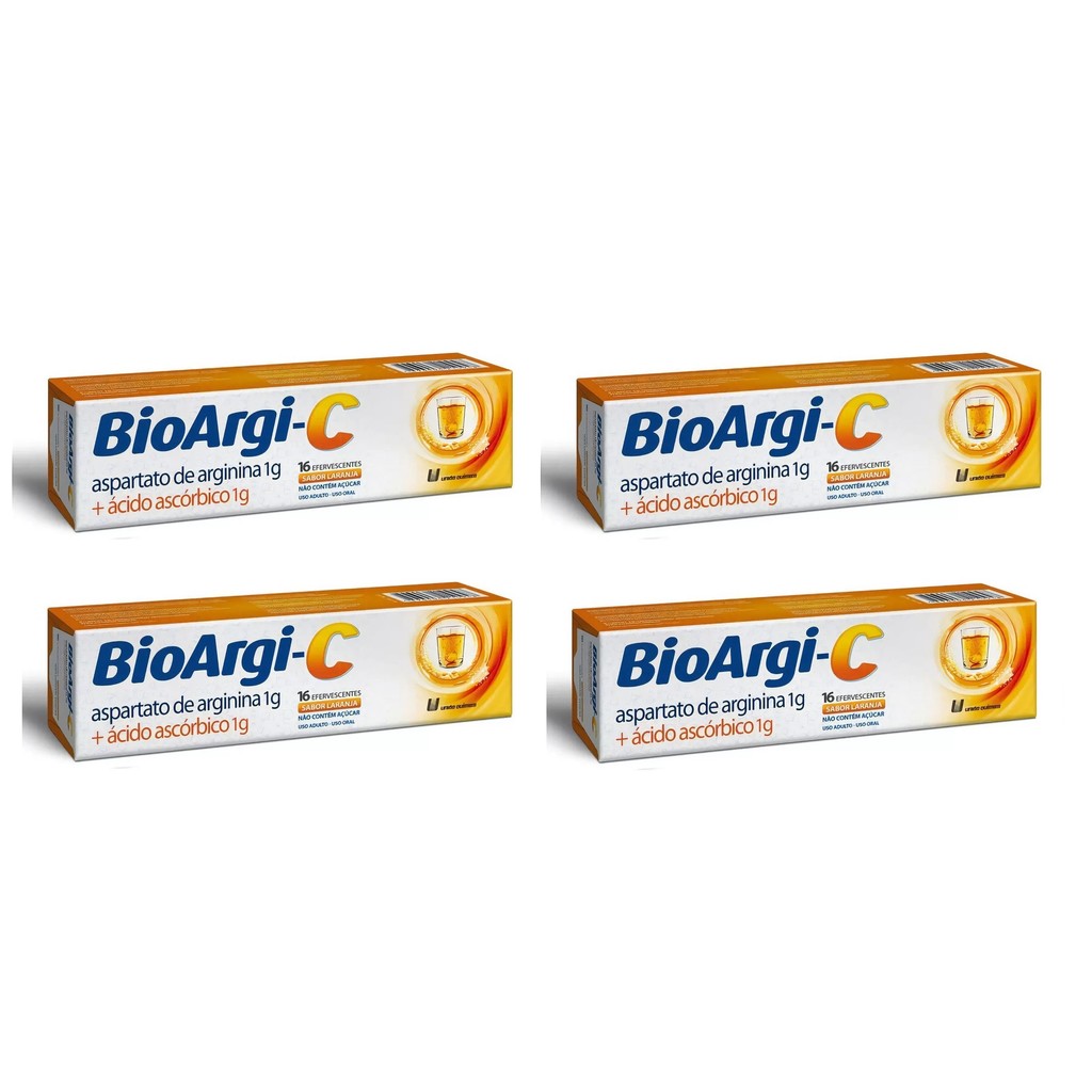 Kit 4 Vitamina C 1g + Arginina BioArgi-C 16cp Efervescentes