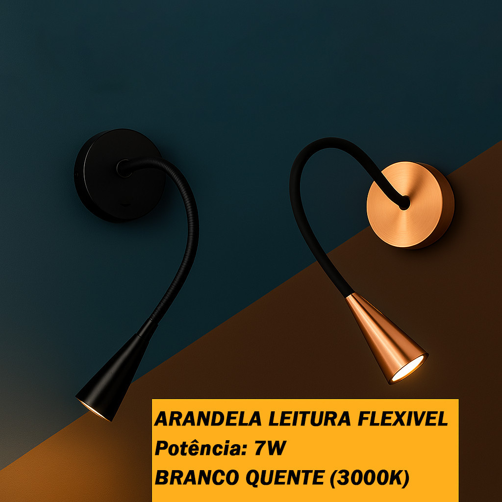 iluminação Arandela Leitura Flexível LED Bivolt direcionada perfeita para leitura em Oferta na Shopee