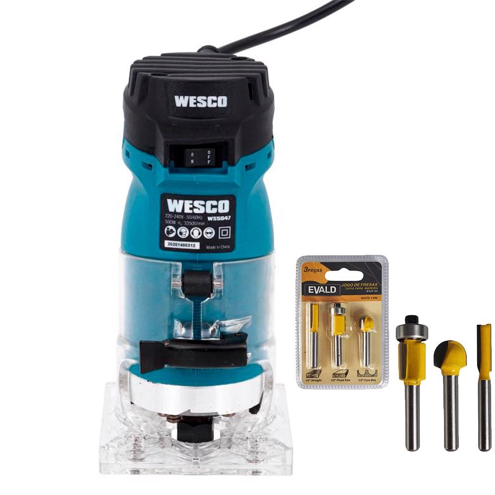 Tupia Laminadora 6 MM 500W com 2 Pinças WS5047 WESCO - Home & Living