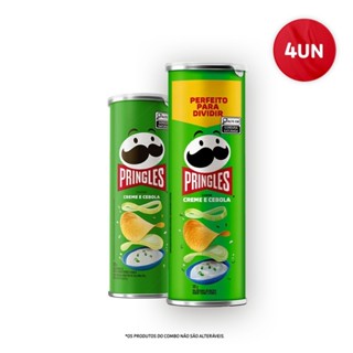 Combo Batata Frita Pringles Creme e Cebola 141g e 109g 4 unidades em Oferta na Shopee