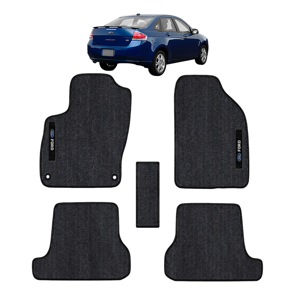 Kit de tapetes 5 peças específico Focus 2009 / 2011 Carpete Preto