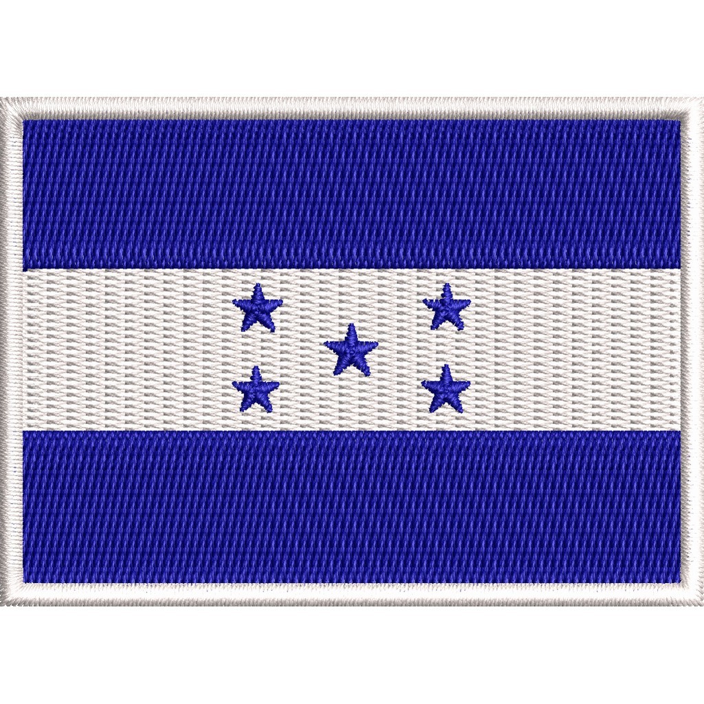 Patch bordado Bandeira de Honduras 7cmx5cm - Moto Motociclista Motoqueiro Airsoft Jaqueta Militar