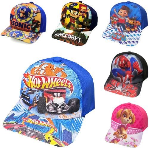 Boné infantil Chapéu Masculino personagens princesas super-heróis menino e menina coegulagem homem aranha patrol