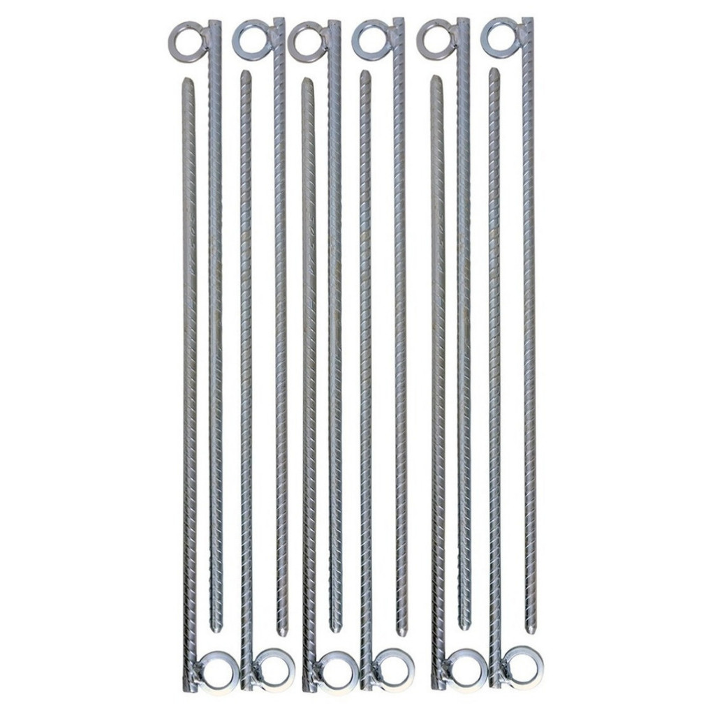 Estacas para Barraca 30 cm Aço CA-50 Kit 12 Unidades Ancoragem