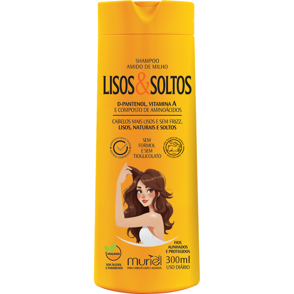 SHAMPOO LISOS E SOLTOS 325ML MURIEL NEW ALISENA em Oferta na Shopee