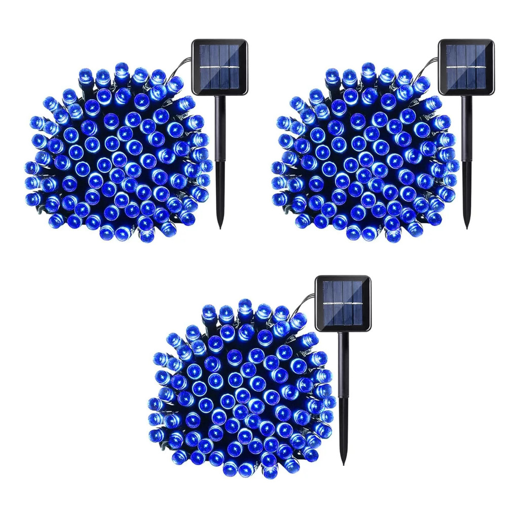 Kit 3 Pisca Pisca Cordão Solar Natal Led 100 Lampadas 10m