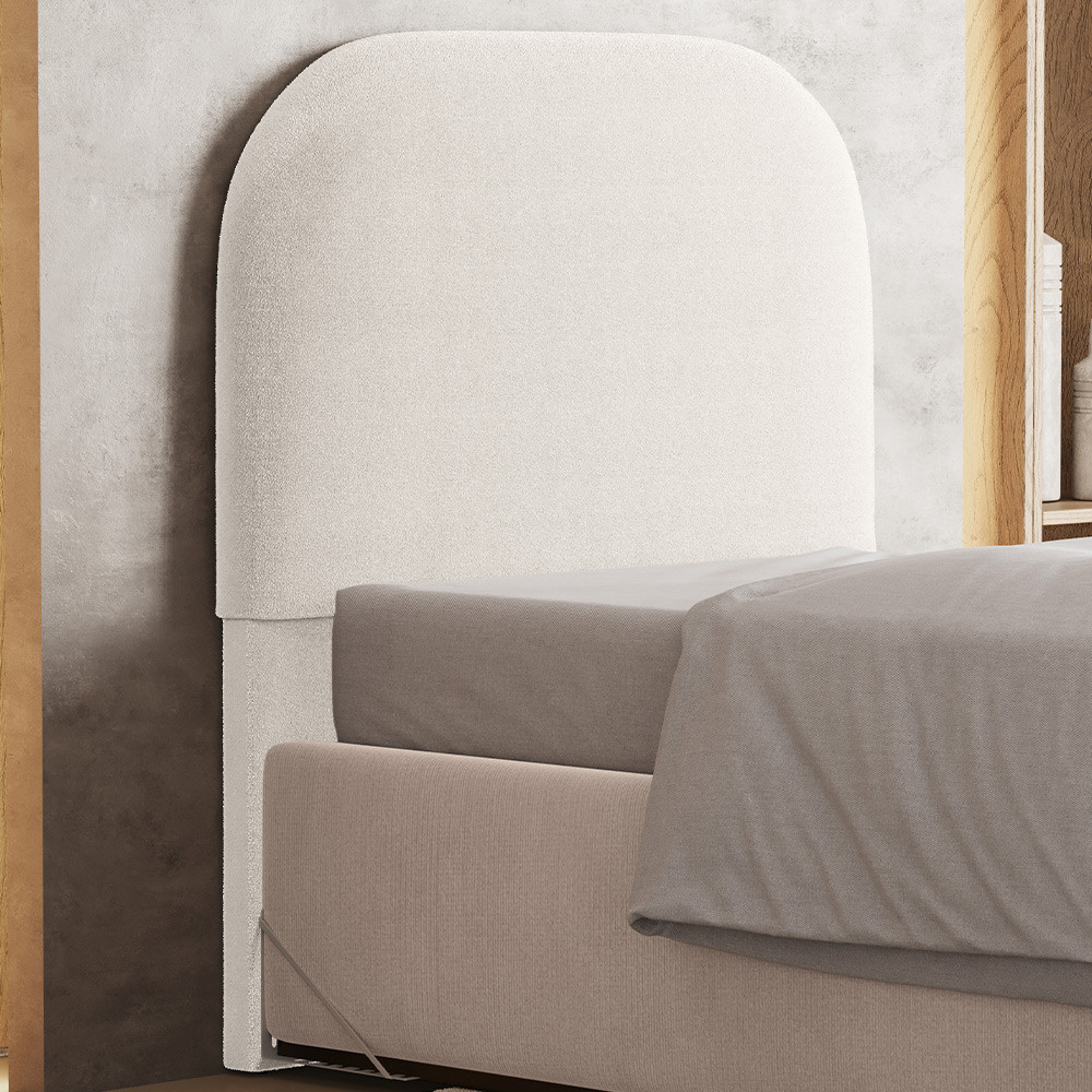 Cabeceira Cama Box Solteiro 100cm Orgânica Lanna W01 Bouclê Creme - Lyam Decor em Oferta na Shopee