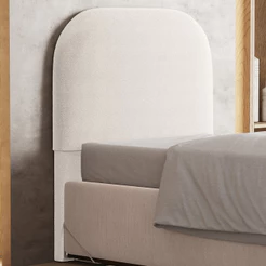 Cabeceira Cama Box Solteiro 100cm Orgânica Lanna W01 Bouclê Creme - Lyam Decor