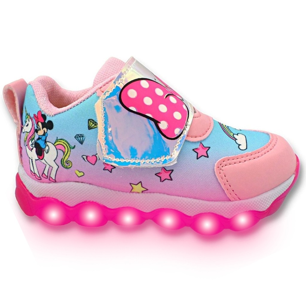 Tenis Com Luzes De Led Feminina Minnie Minipe
