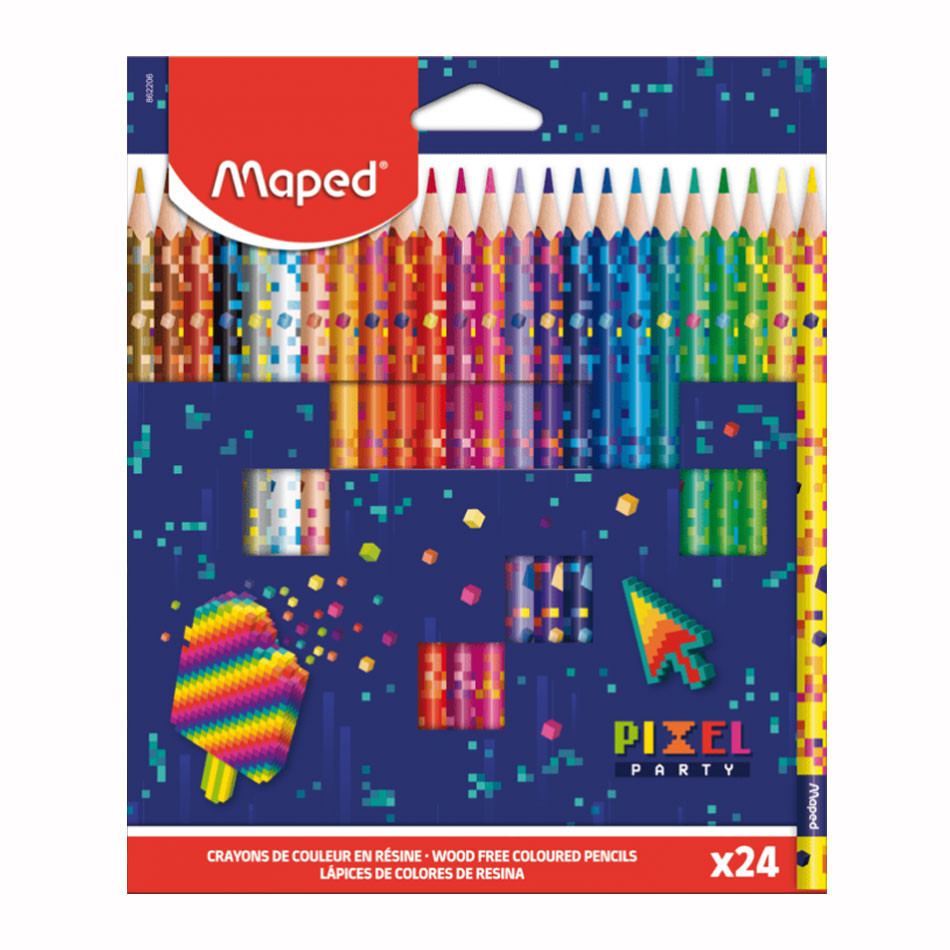 Lápis de cor Pixel Party 24 cores 862206 Maped - Stationery