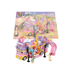 Brinquedo Cubic Blocos de Montar Ônibus de Turnê Musical Festa 412 Peças Multikids - BR2281