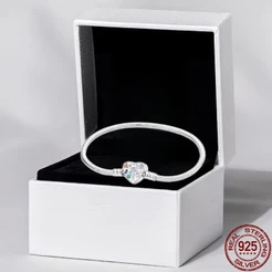 Pulseira de prata esterlina S925 Original adequada para pingentes e contas diy, joias femininas, presentes sem caixa