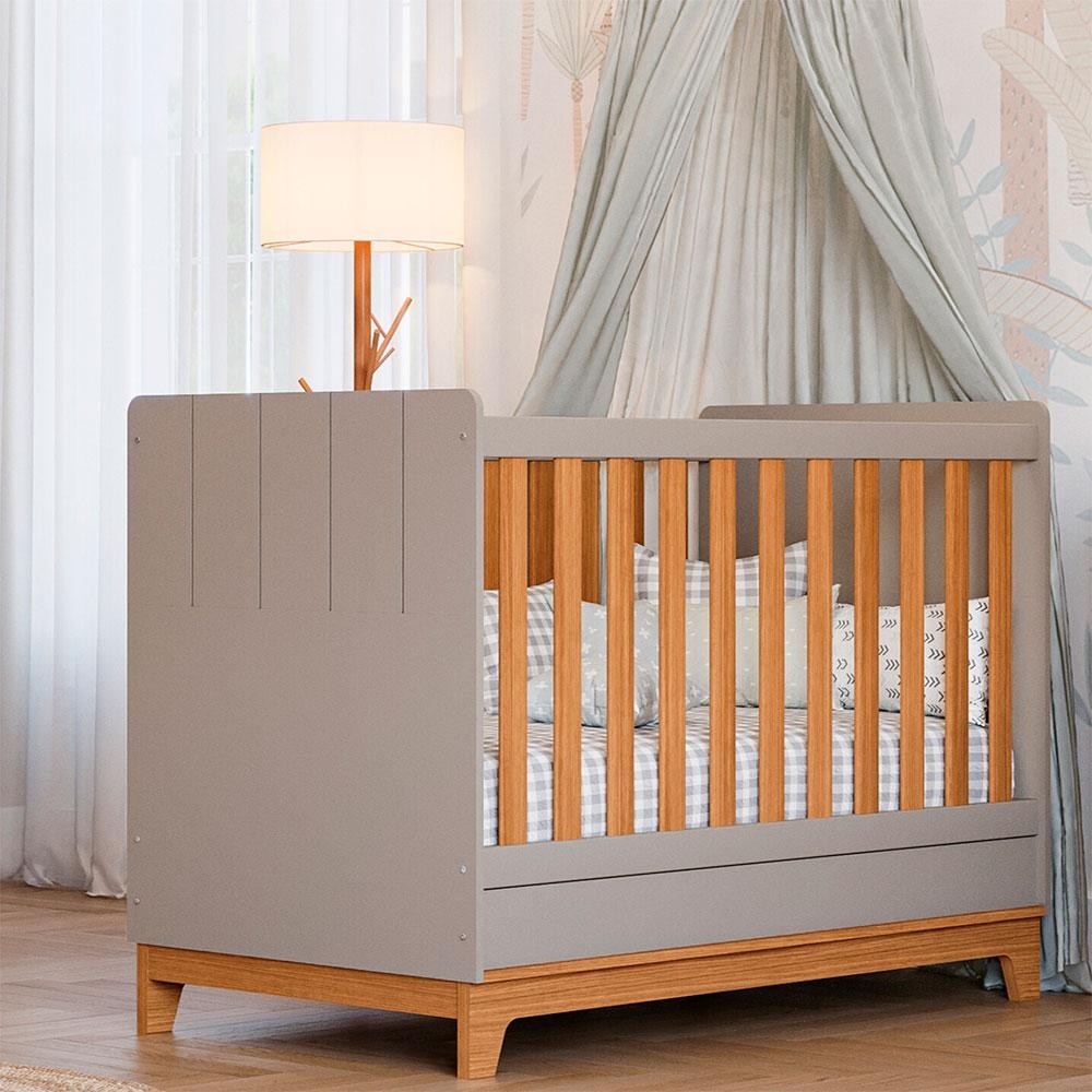 Berço Minicama Biscoito Fendi e Nature - Mom & Baby