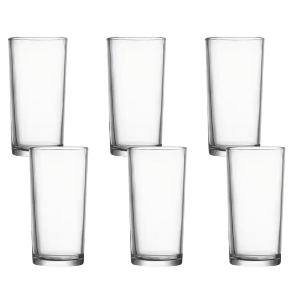 Jogo de Copos de Vidro Suco Água Long Drink 225ml Transparente Reforçado em Oferta na Shopee