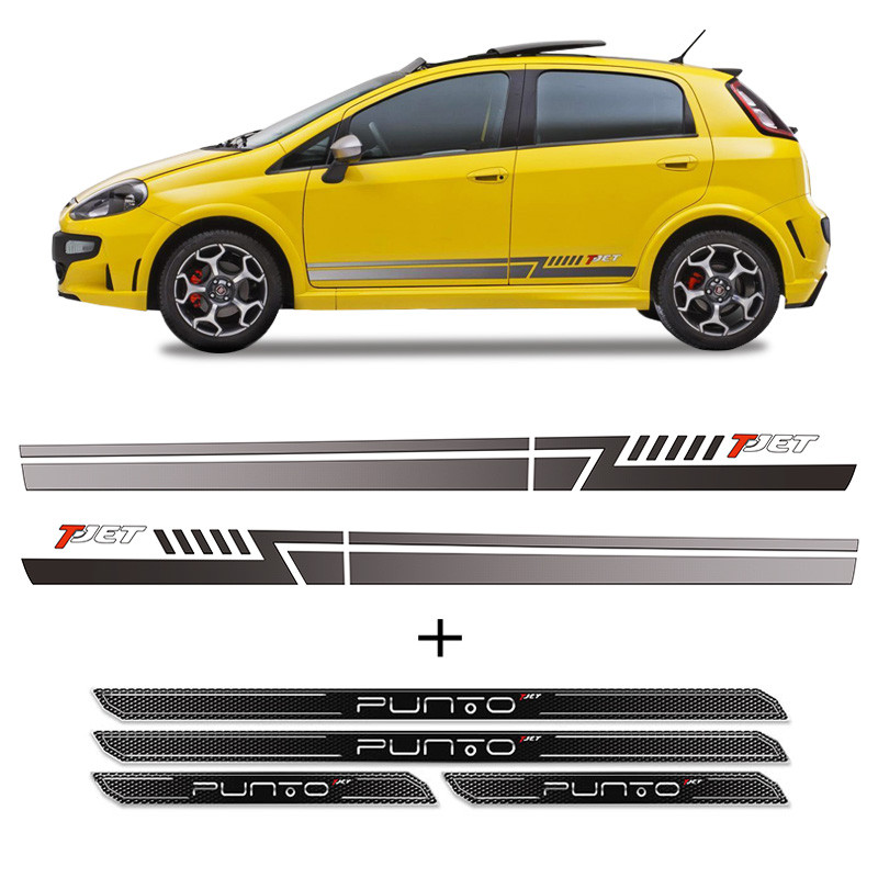 Kit Faixa Punto T-Jet 2013/2016 Lateral + Soleira Protetora em Oferta na Shopee