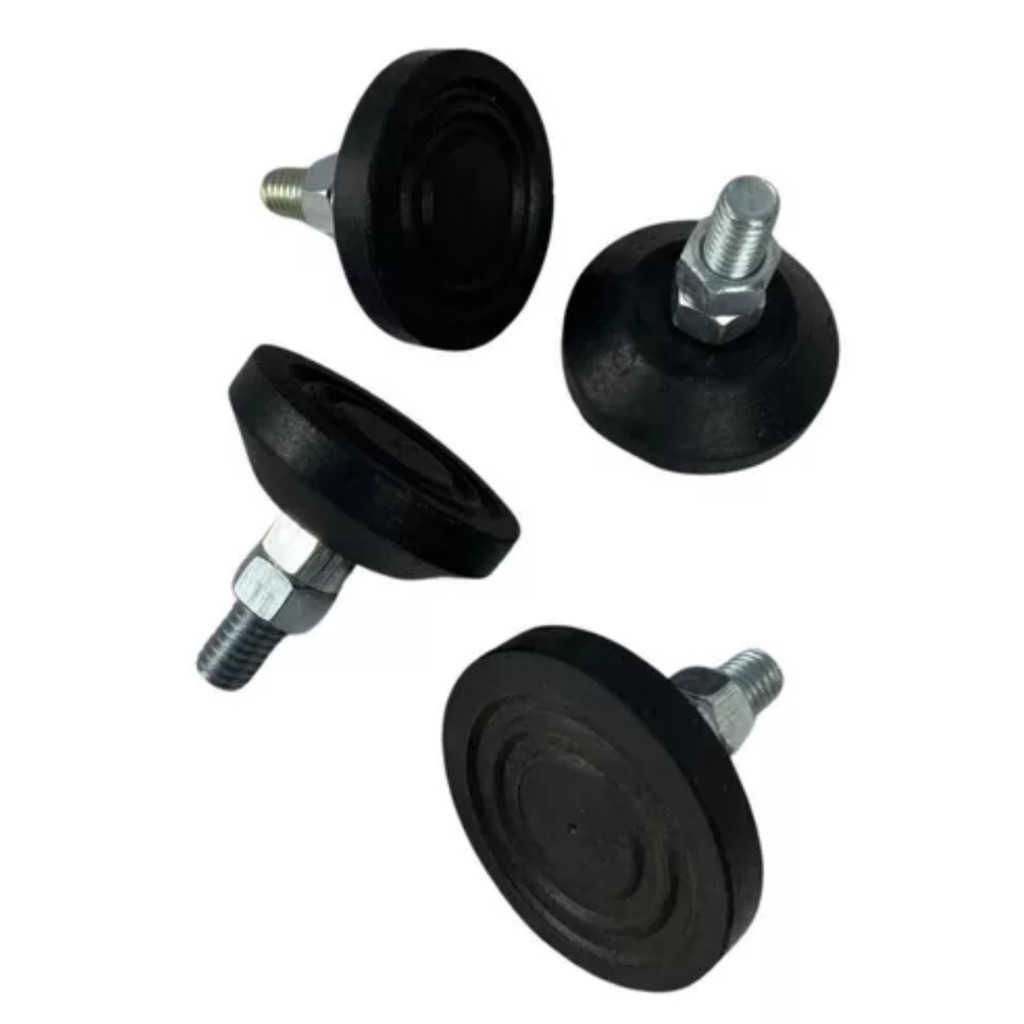 Kit Jg 4 Pé Nivelador / Sapata Borracha Anti Derrapante 5/16 Borracha
