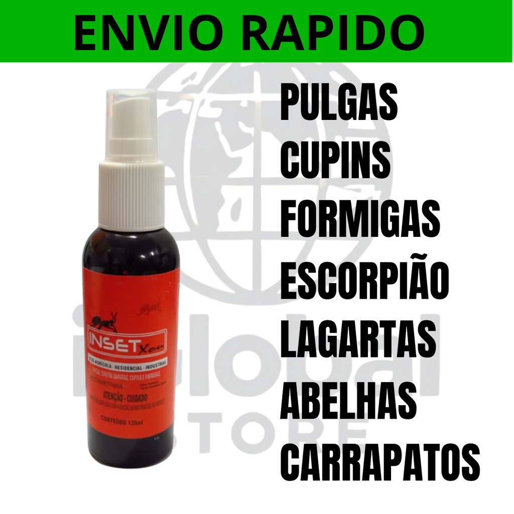 inset xou 120ml escorpiao formigas cupim pulgas e carrapatos pronto para uso ja com borrifador inseticida domestico