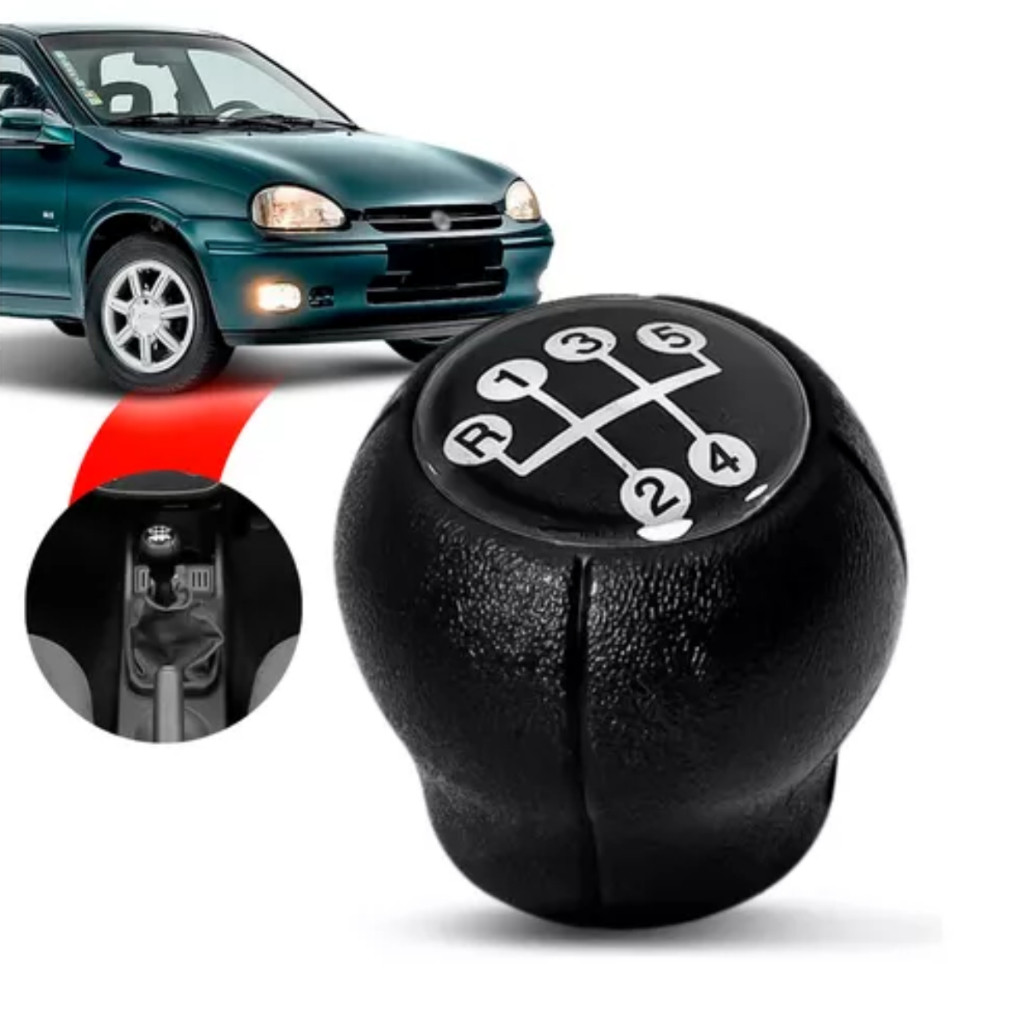 Manopla Câmbio Bola GM Original Celta Corsa Prisma Astra Meriva Classic Vectra Acrilíco Preta