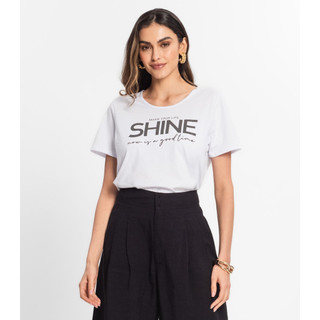 T- Shirt Feminina Estampada Select Branco em Oferta na Shopee