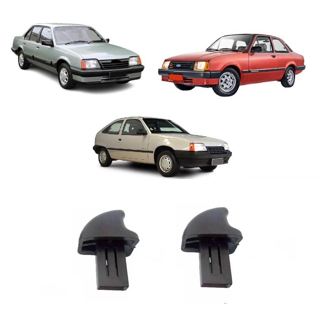 2 Botao Alavanca Encosto Banco Chevette Kadett Monza - Preto