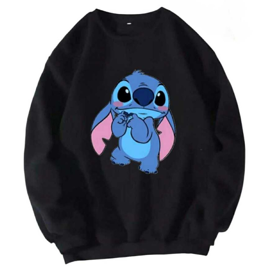 Moletom Careca Vaquinha Mooy e Stitch Cute Style Vintage Blusão